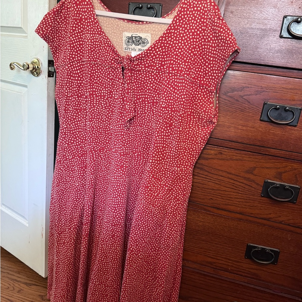 Dark Orange Polka Dot Women's Dress